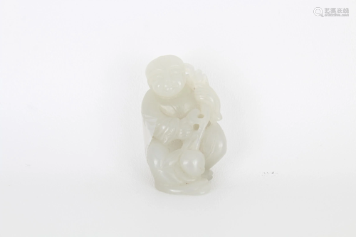 Chinese White Jade Figure of Boy