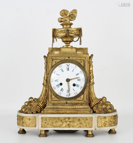 19th C. French Gilt Bronze Mantel Clock