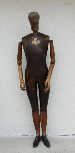 Signed, Rare 19th C. French Articulated Mannequin