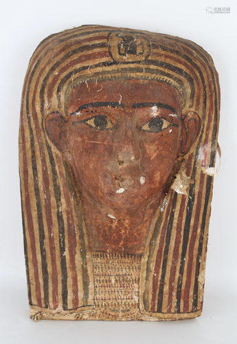 Antique Carved Wood Egyptian Bust