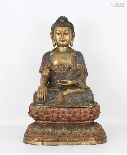 Important Chinese Cloisonne Buddha, Ex-Ringling Museum