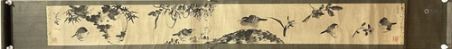 AN INK PAINTING OF BIRDS AND FLOWERS, BADA SHANREN