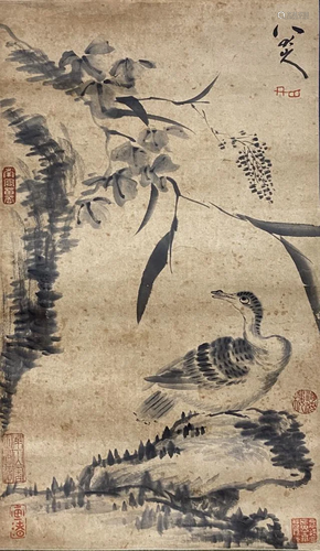 A CHINESE INK PAINTING OF DUCK, BADA SHANREN