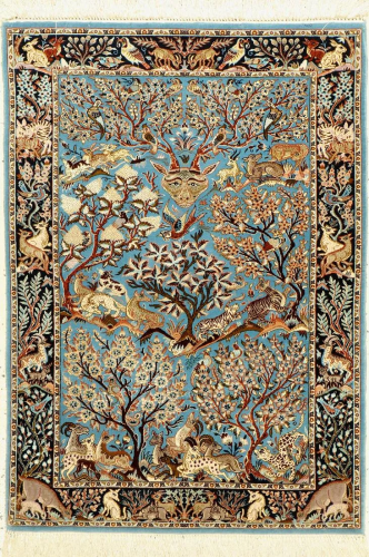 Isfahan fine, Persia, approx. 50 years, wool on cotton