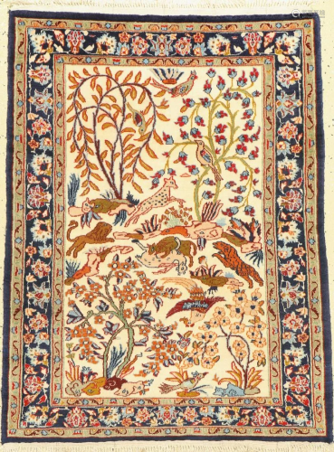Isfahan fine old, Persia, approx. 60 years, wool on