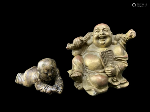 Lot Chinese Bronze Figures, Buddhas