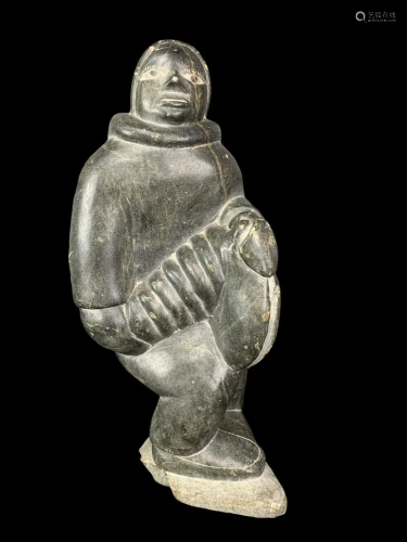 Carved Inuit Soapstone Figure