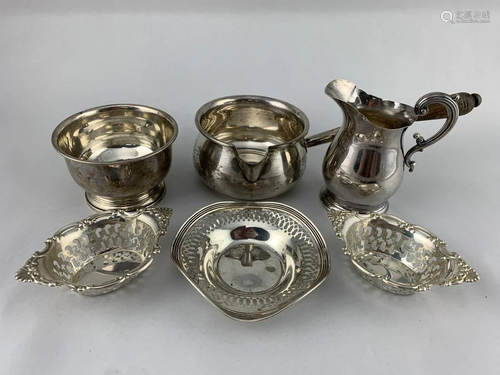 Lot Of Sterling Silver Baskets, Pitchers