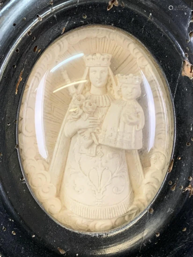 Victorian Miniature Carved Plaster Relief Plaque