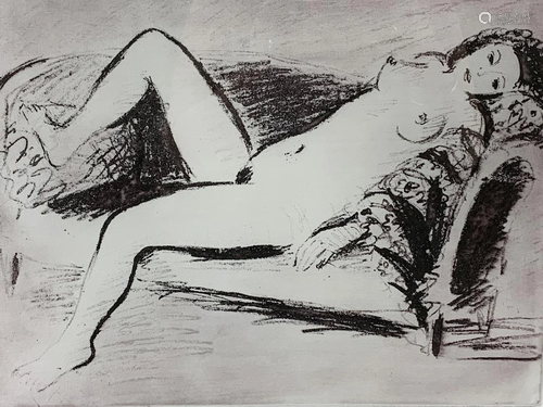 Stanley Cosgrove Block Print, Female Nude Signed