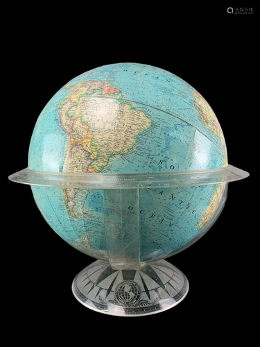 Vintage Mid Century National Geographic Globe 1971