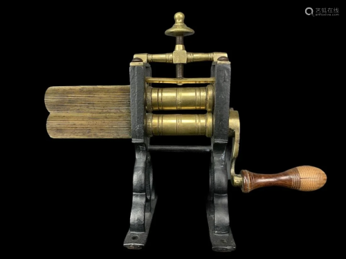 Antique Cast Iron And Brass Crimping Machine