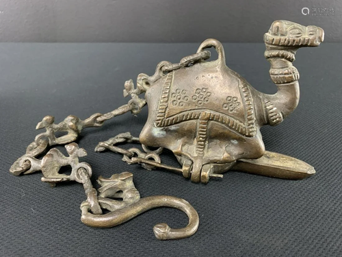 Bronze Camel Hanging Oil Lamp