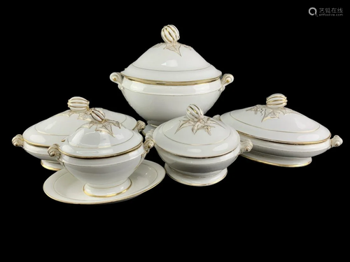 C. 1850 Limoges Haviland 10 Pcs Tureen Set