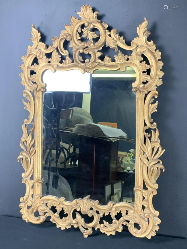 Vintage Gilt Carved Wood Florentine Mirror