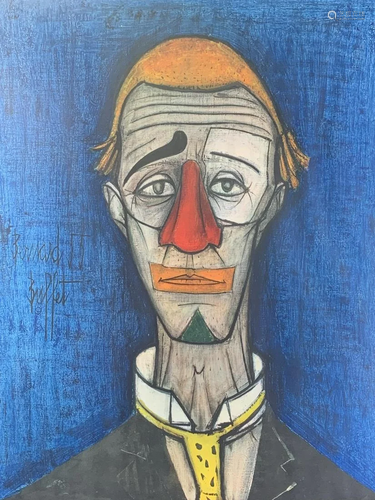 Vintage Bernard Buffet 55 Tete De Clown Print