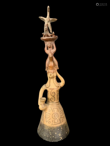 Latin American Pottery Painted Folk Art Figure