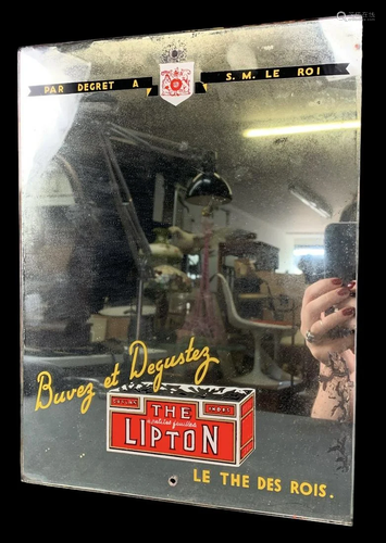 The Lipton Tea Vintage Painted Advertising Mirror