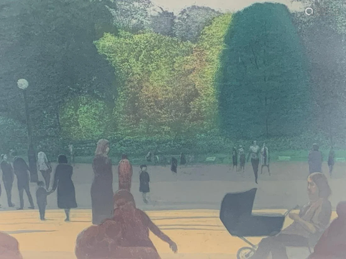 Harold Altman Colored Etching Jardin 1976