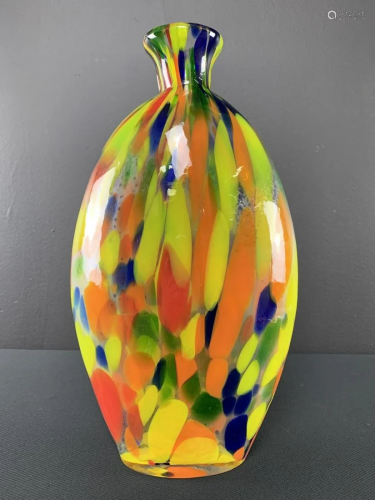 Art Glass Colorful Confetti Vase