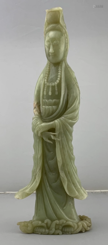 Large Antique Chinese Jade Guanyin
