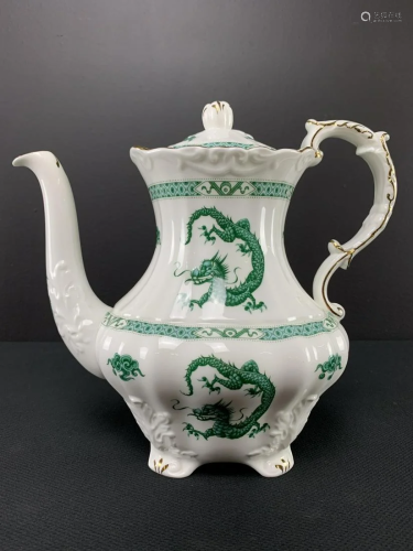 Hammersley And Co Bone China Green Dragon Tea Pot