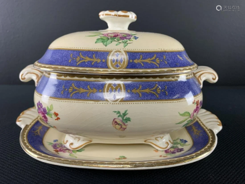 English Booth's Silicon China Tureen, With Plate