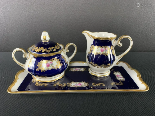 Rosenthal Germany Cobalt Cream And Sugar Set