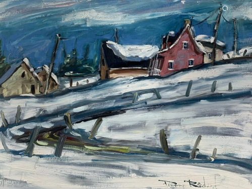 Pierre Bedard Winter Scene Oil On Board