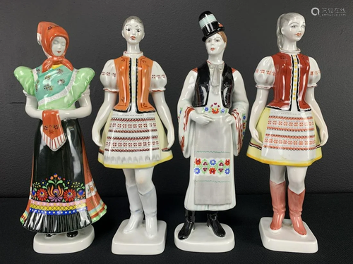 Lot Hollohaza Hungary Porcelain Painted Figurines