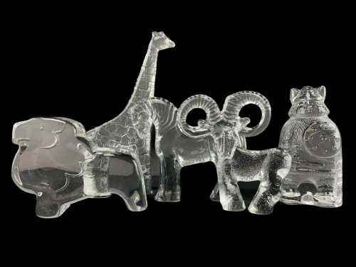 Lot Of 5 Kosta Boda Art Glass Figures, Animals