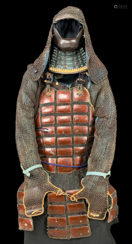 Edo Period Samurai Armor With Heavy Chainmail