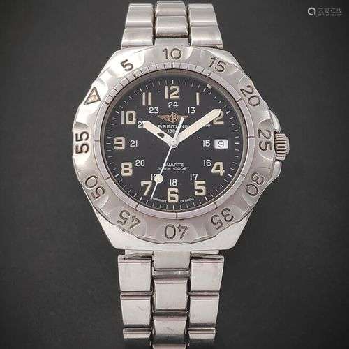 BREITLING BRACELET MONTRE ronde en acier. Lunette tournante ...