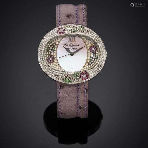 ARMANOR BRACELET MONTRE « La Donna » ovale en acier pavé de ...