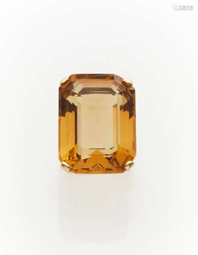 Importante BAGUE en or jaune (375) 9 carats, serti d'une cit...