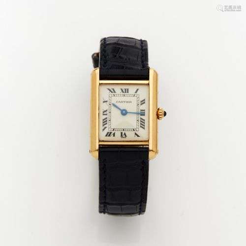 CARTIER BRACELET MONTRE rectangulaire, modèle « Tank » en or...