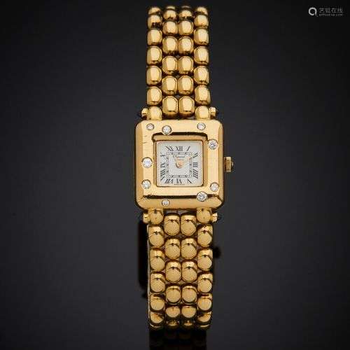 CHOPARD BRACELET MONTRE carrée de dame en or jaune (750) 18....