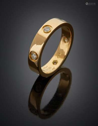 CARTIER ALLIANCE « Love » en or jaune (750) serti de six dia...