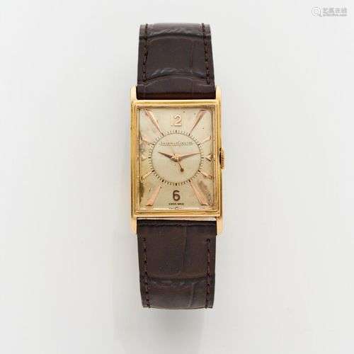 JAEGER LECOULTRE BRACELET MONTRE rectangulaire en or jaune e...