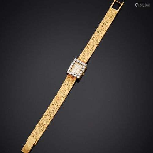 JAEGER LECOULTRE BRACELET MONTRE rectangulaire de dame en pl...