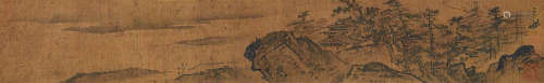 蒋嵩（明代） 山水人物 镜框 绢本