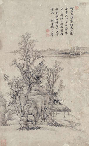 王翚（1632～1717） 溪亭竹木 立轴 纸本