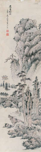 蓝瑛（1585～1664） 山水人物 立轴 纸本