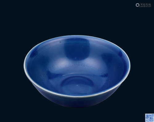 清代 霁蓝釉大碗
