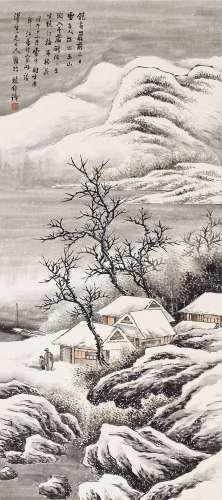 林纾（1852～1924） 饱看山岩雪景图 镜片 纸本