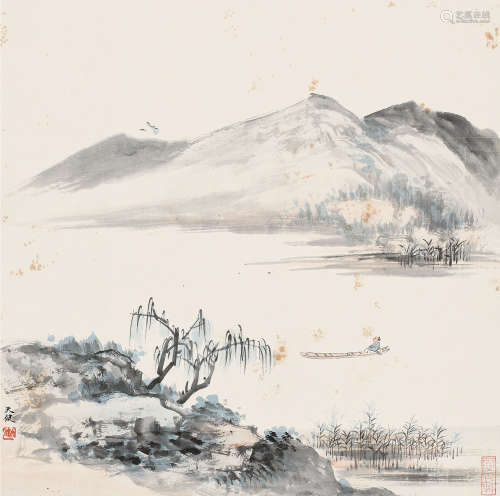 贺天健（1891～1977） 山水 镜片 纸本