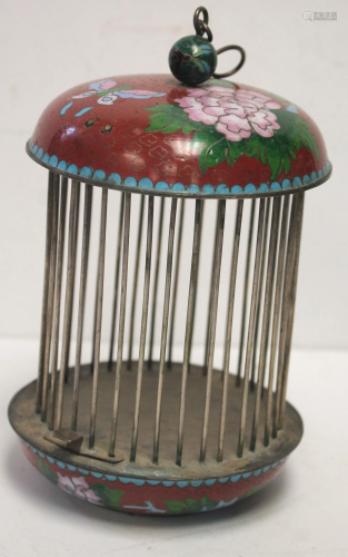 Chinese Cloisonne cricket cage - 6 1/2
