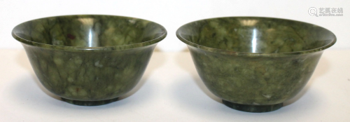 Pair of jade rice bowls - 4