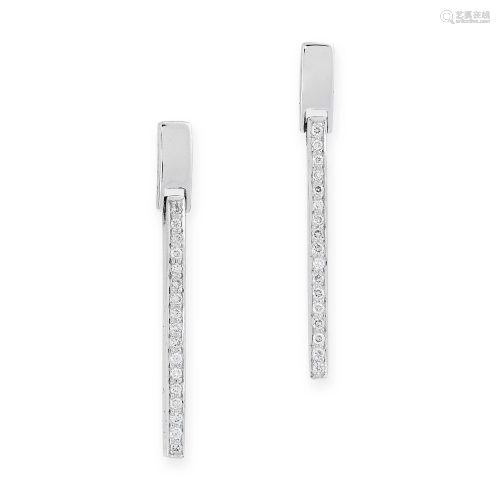 A PAIR OF DIAMOND EARRINGS in 18ct white gold, each …
