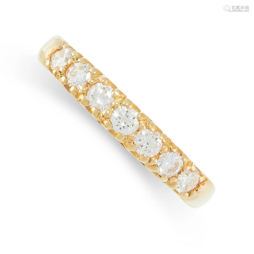 A DIAMOND HALF ETERNITY RING in 18ct yellow gold, set